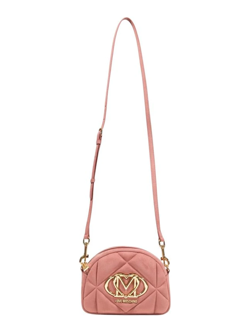 Pink Suede Leather Handbag