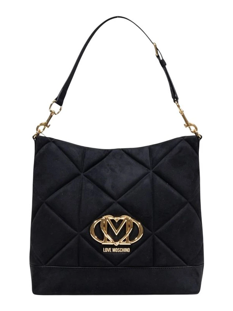 Black Suede Leather Handbag