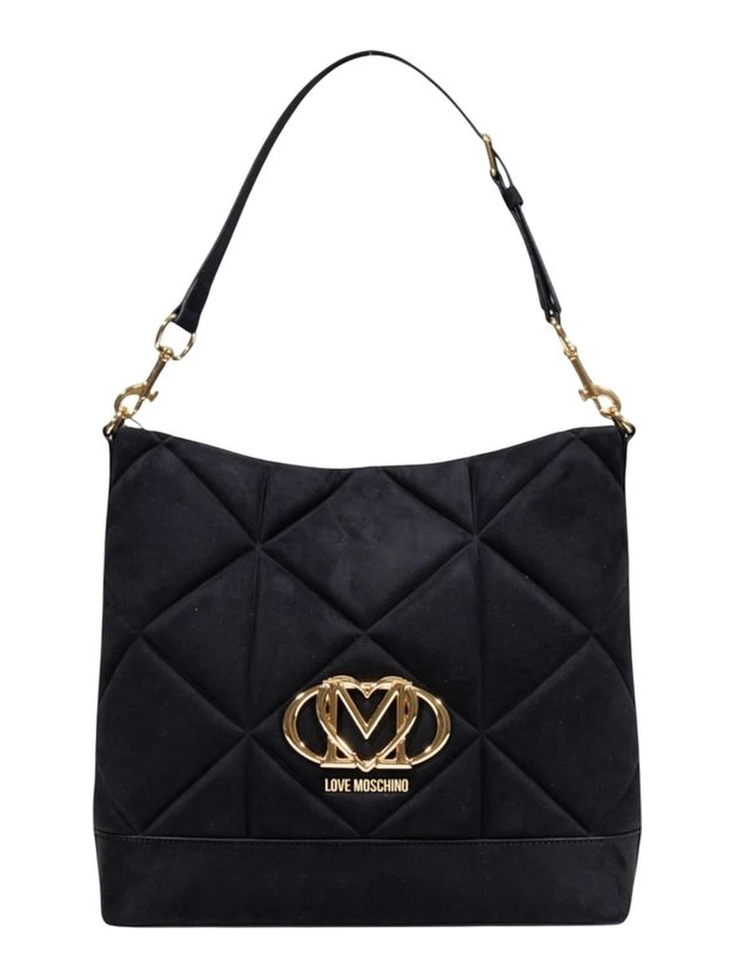 Black Suede Leather Handbag