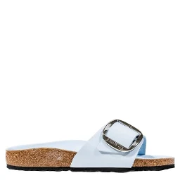 Blue Artificial Leather Flat Sandals