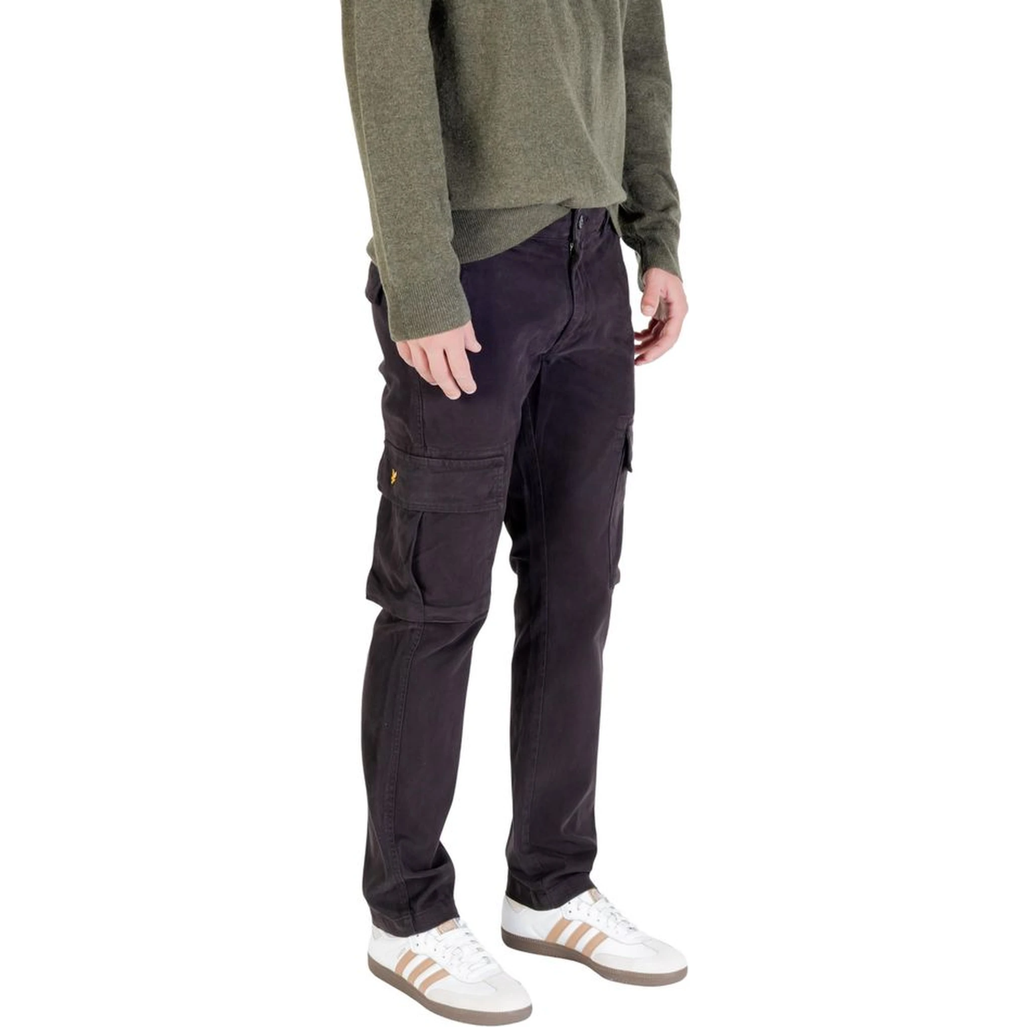 Black Cotton Cargo Pants