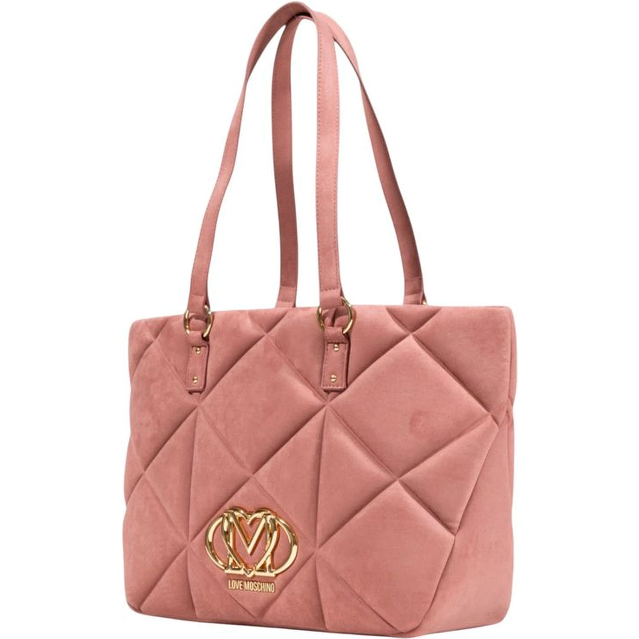 Pink Suede Leather Handbag