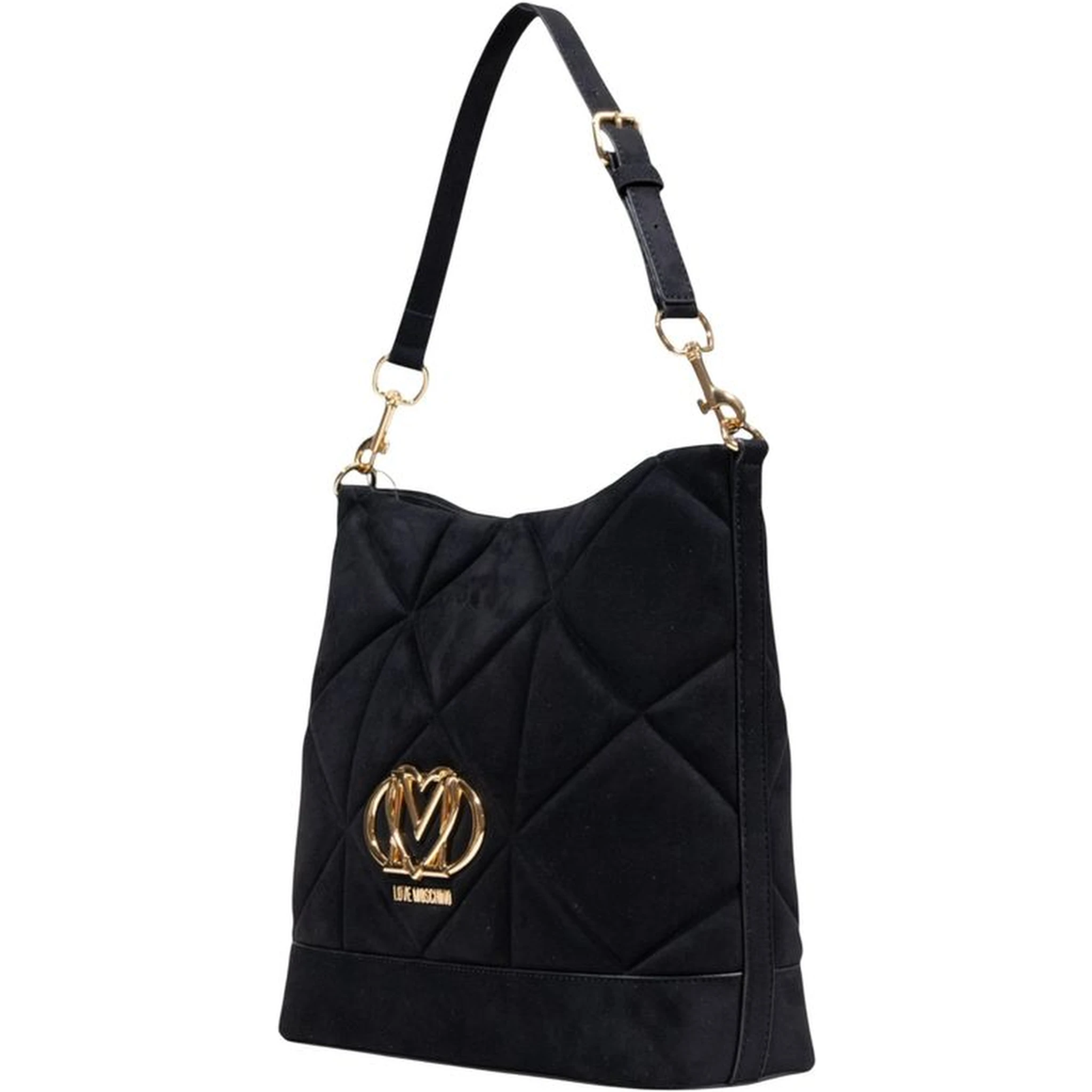 Black Suede Leather Handbag