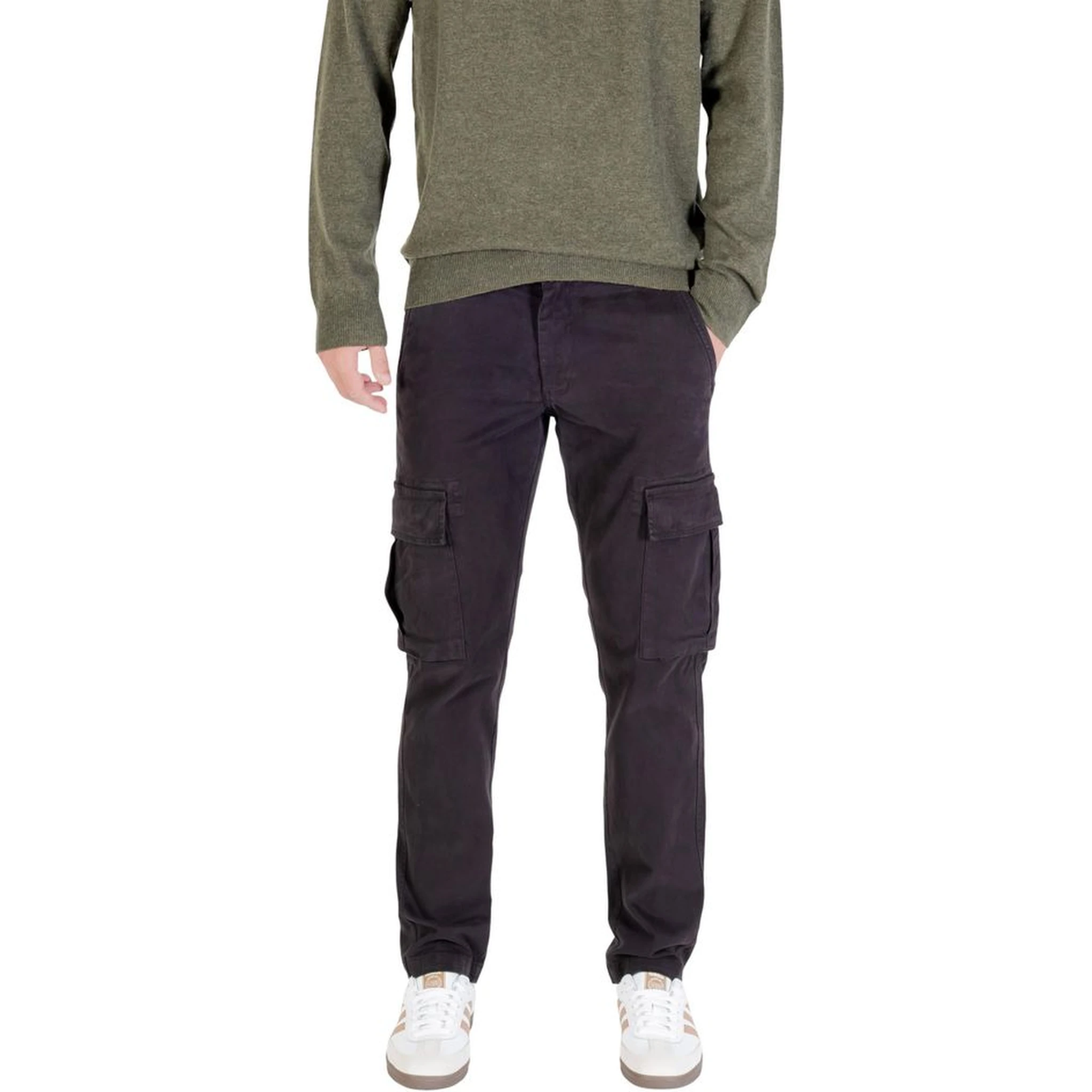 Black Cotton Cargo Pants