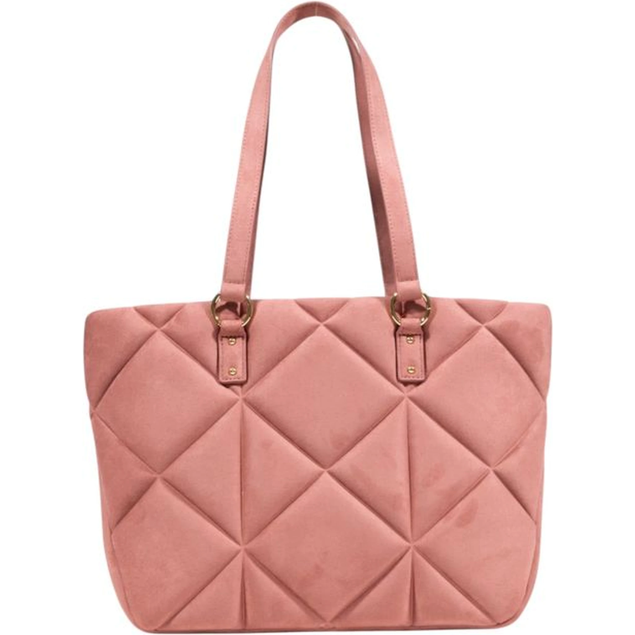 Pink Suede Leather Handbag