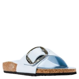 Blue Artificial Leather Flat Sandals