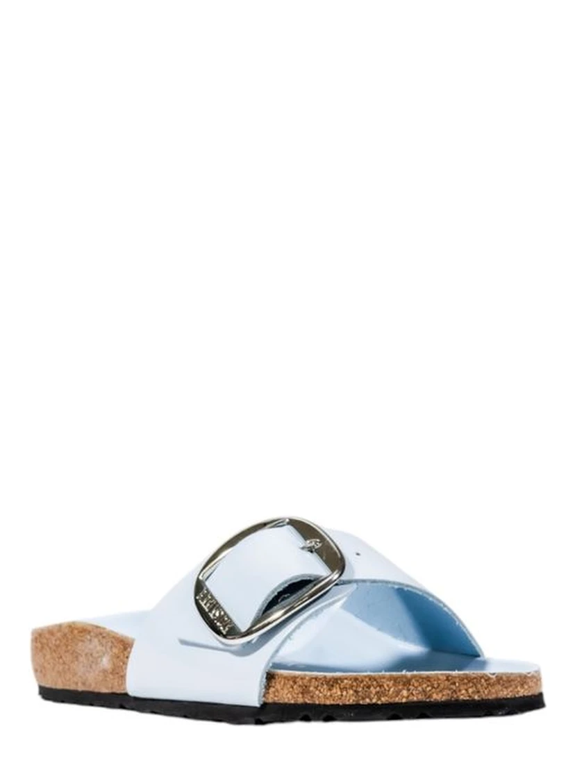 Blue Artificial Leather Flat Sandals