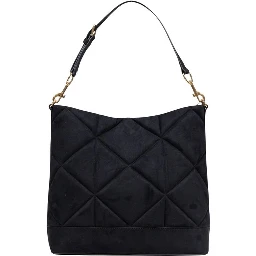 Black Suede Leather Handbag