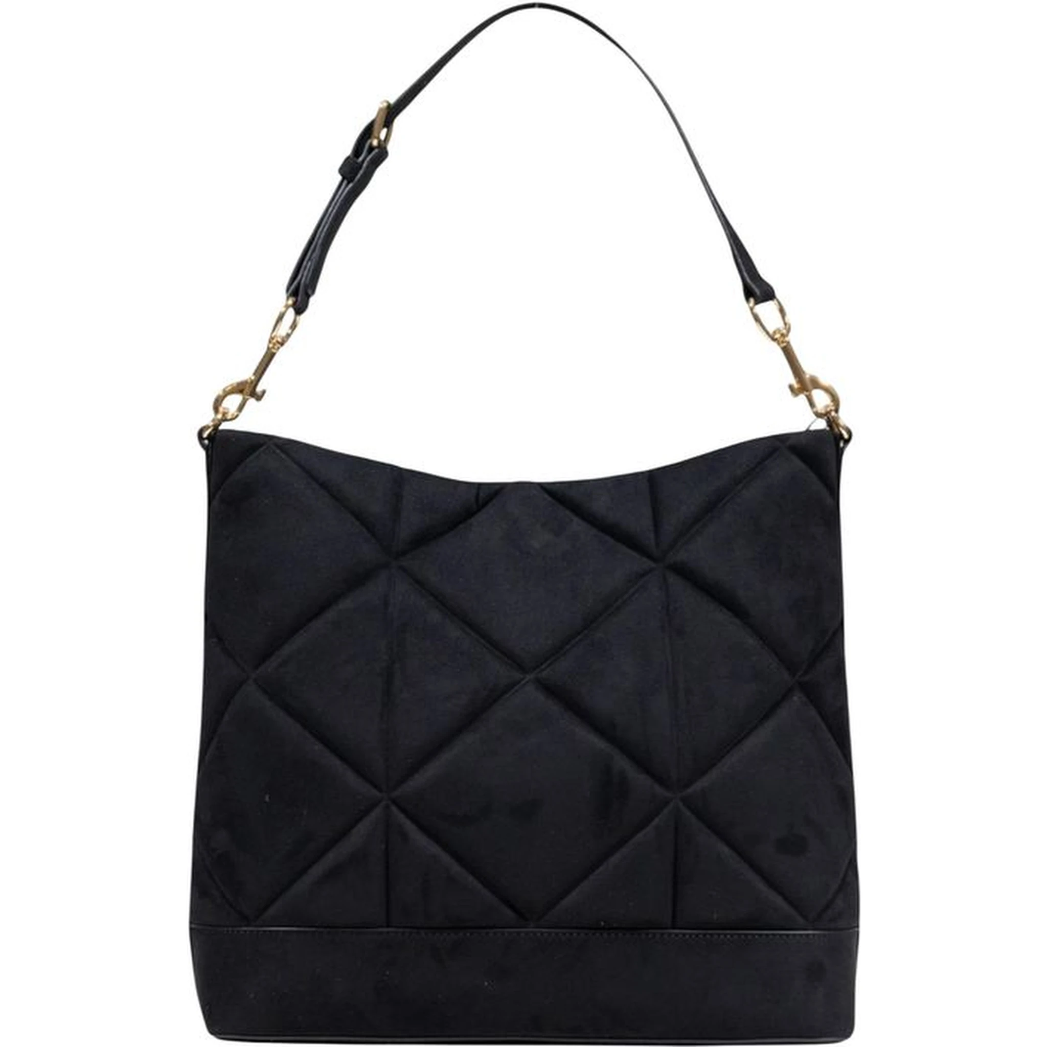 Black Suede Leather Handbag