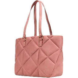 Pink Suede Leather Handbag