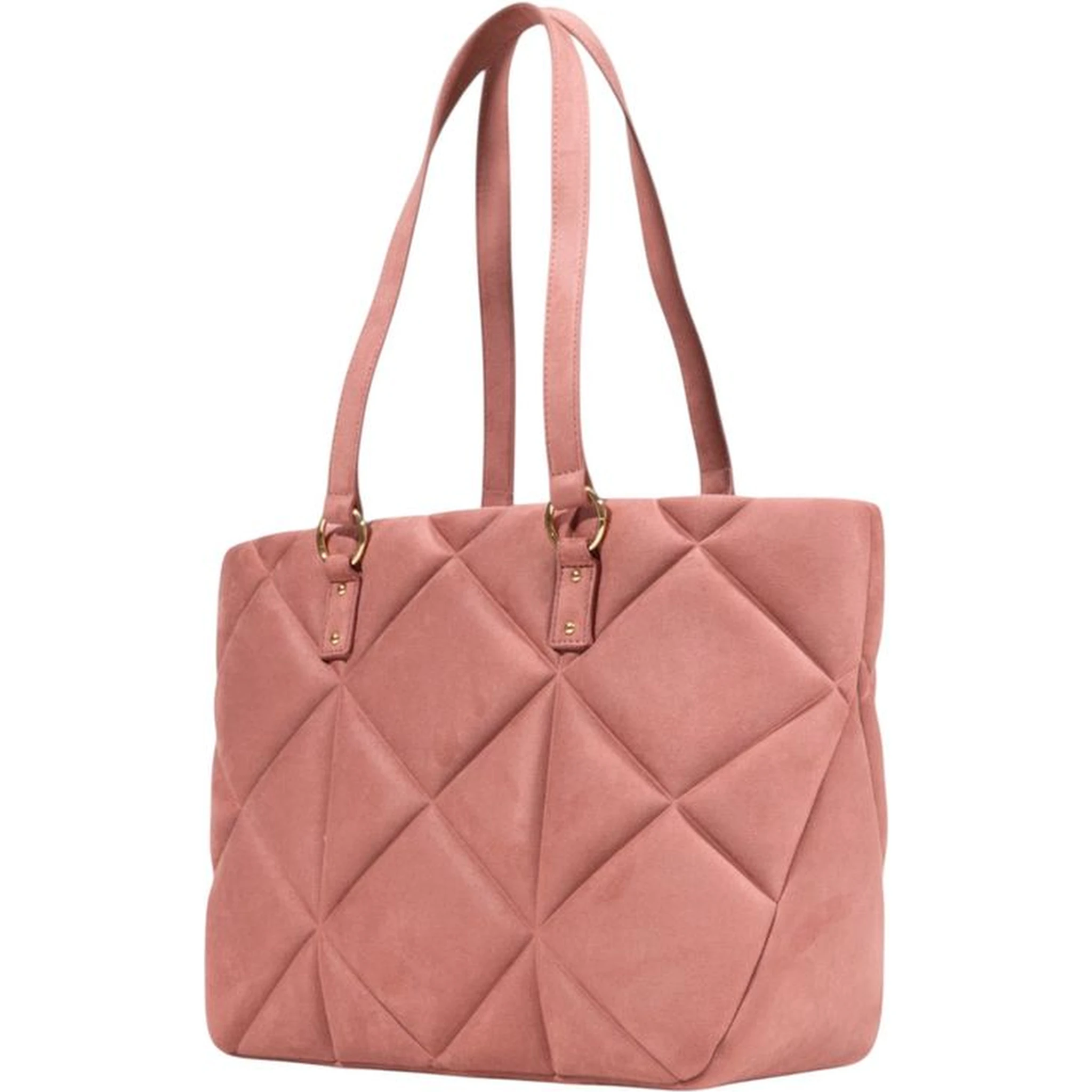 Pink Suede Leather Handbag