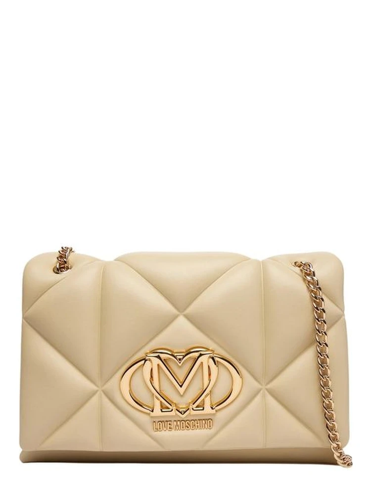 Beige Artificial Leather Handbag