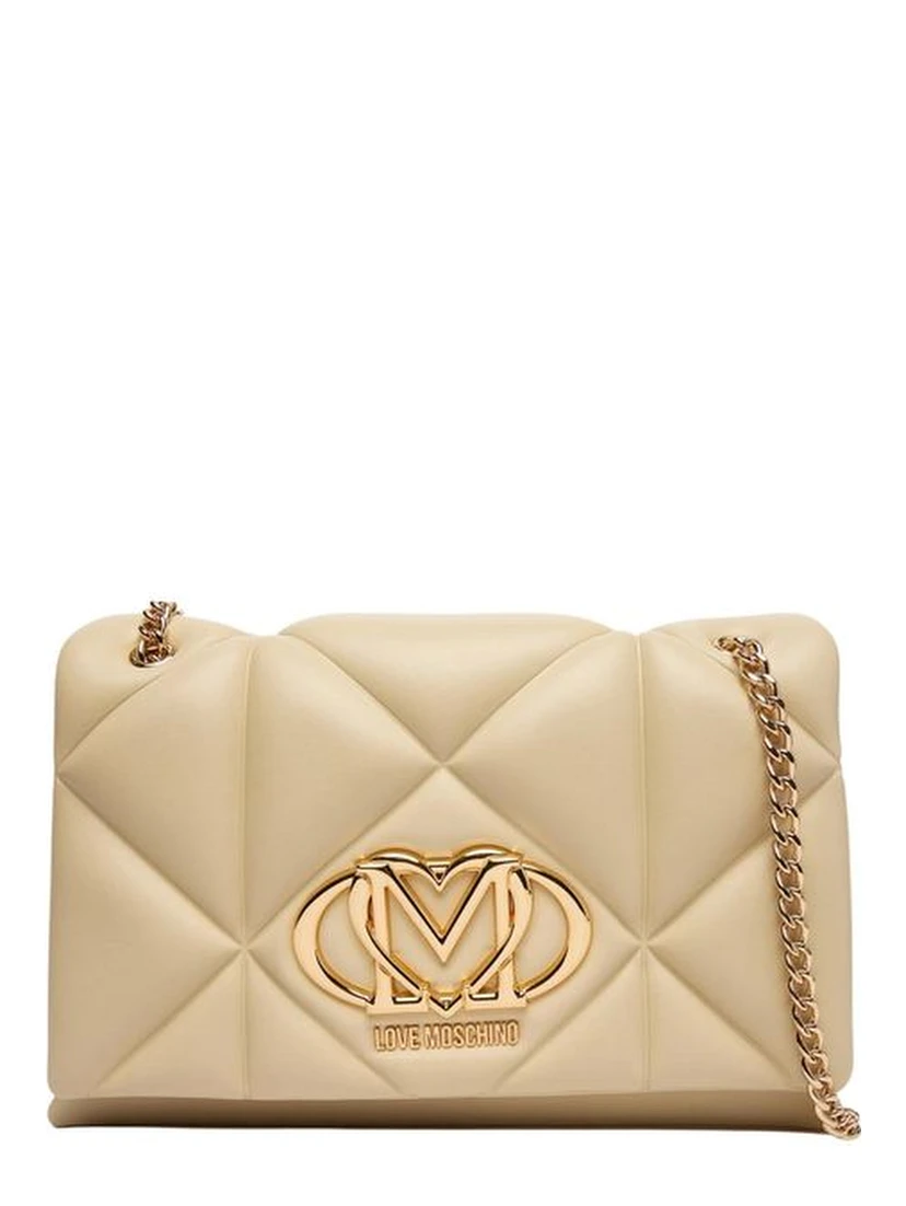 Beige Artificial Leather Handbag