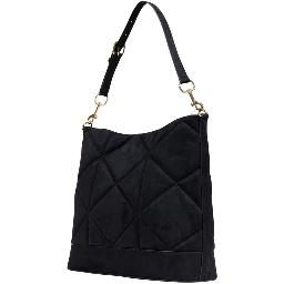 Black Suede Leather Handbag