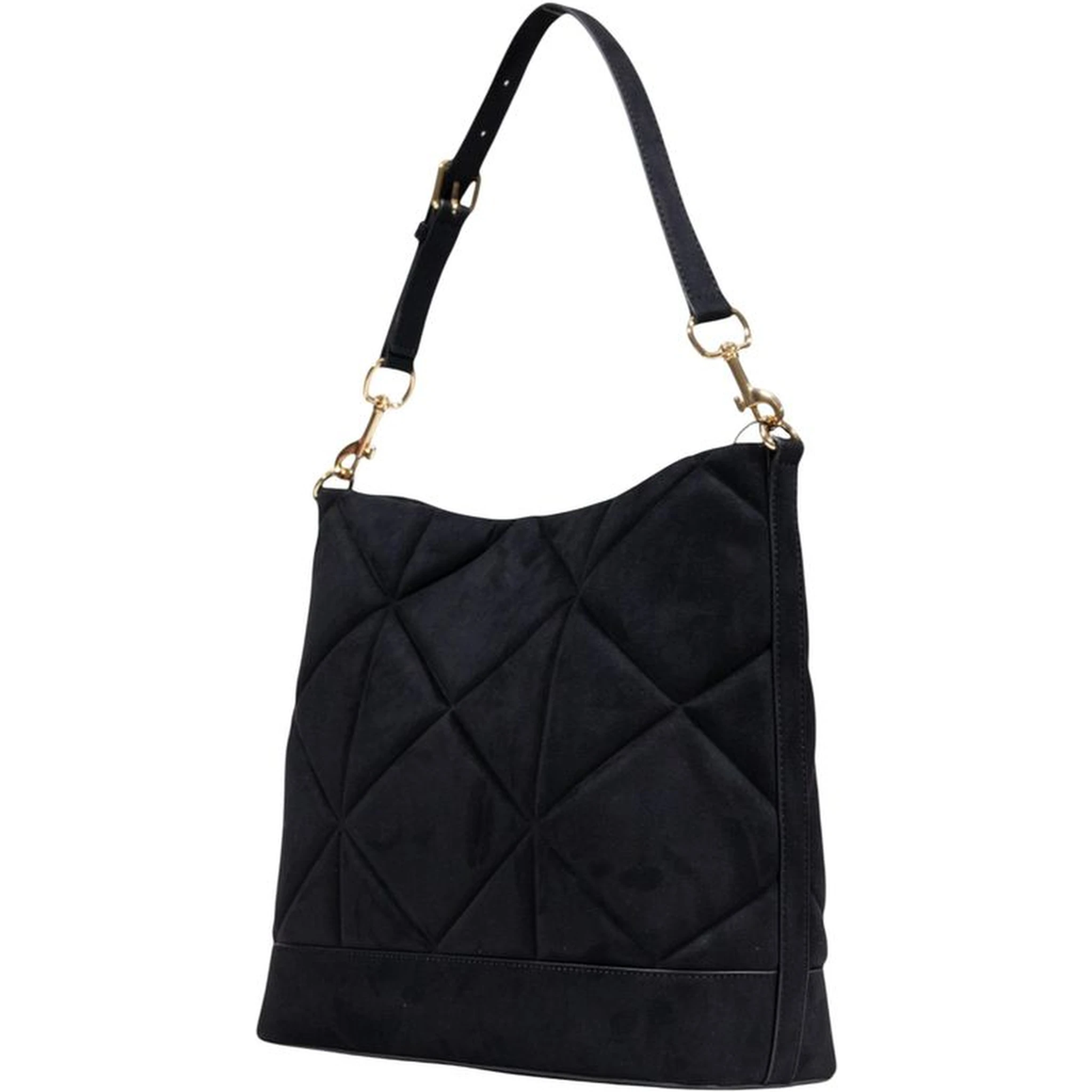 Black Suede Leather Handbag