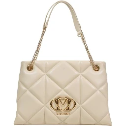 Beige Artificial Leather Handbag