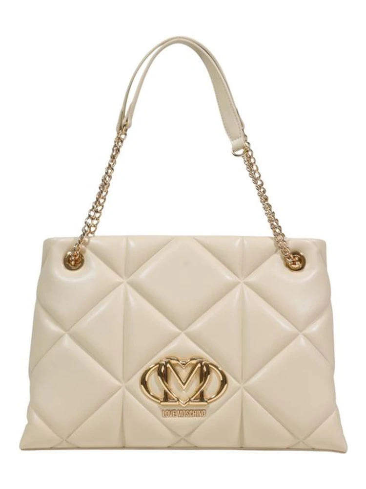 Beige Artificial Leather Handbag
