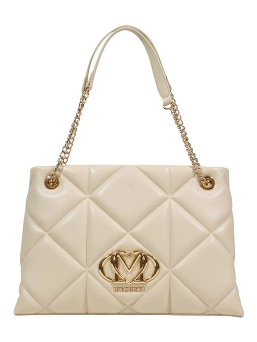 Beige Artificial Leather Handbag