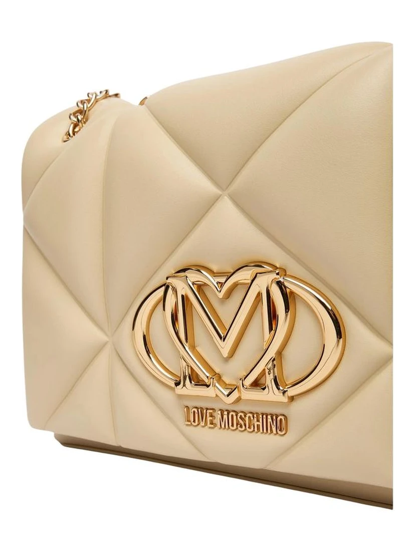 Beige Artificial Leather Handbag