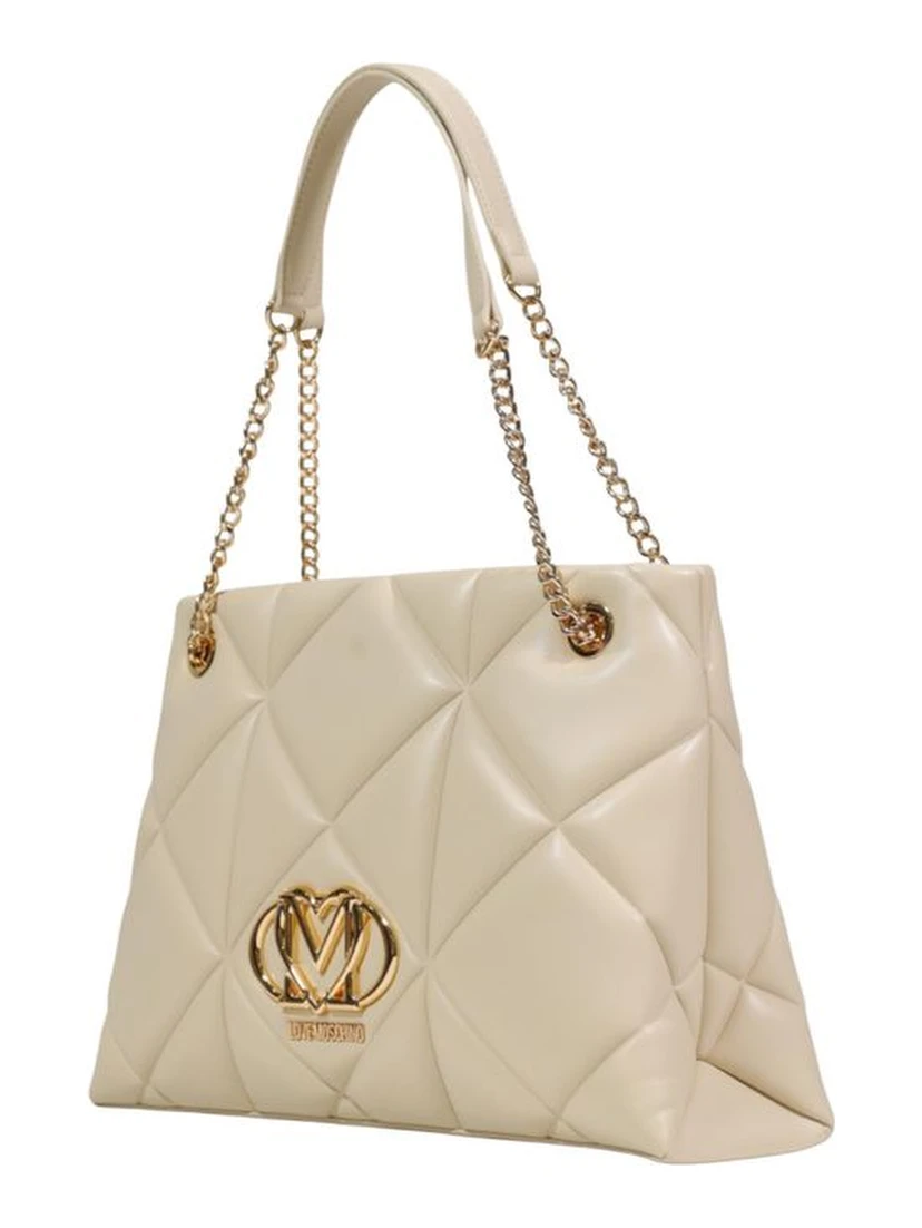 Beige Artificial Leather Handbag