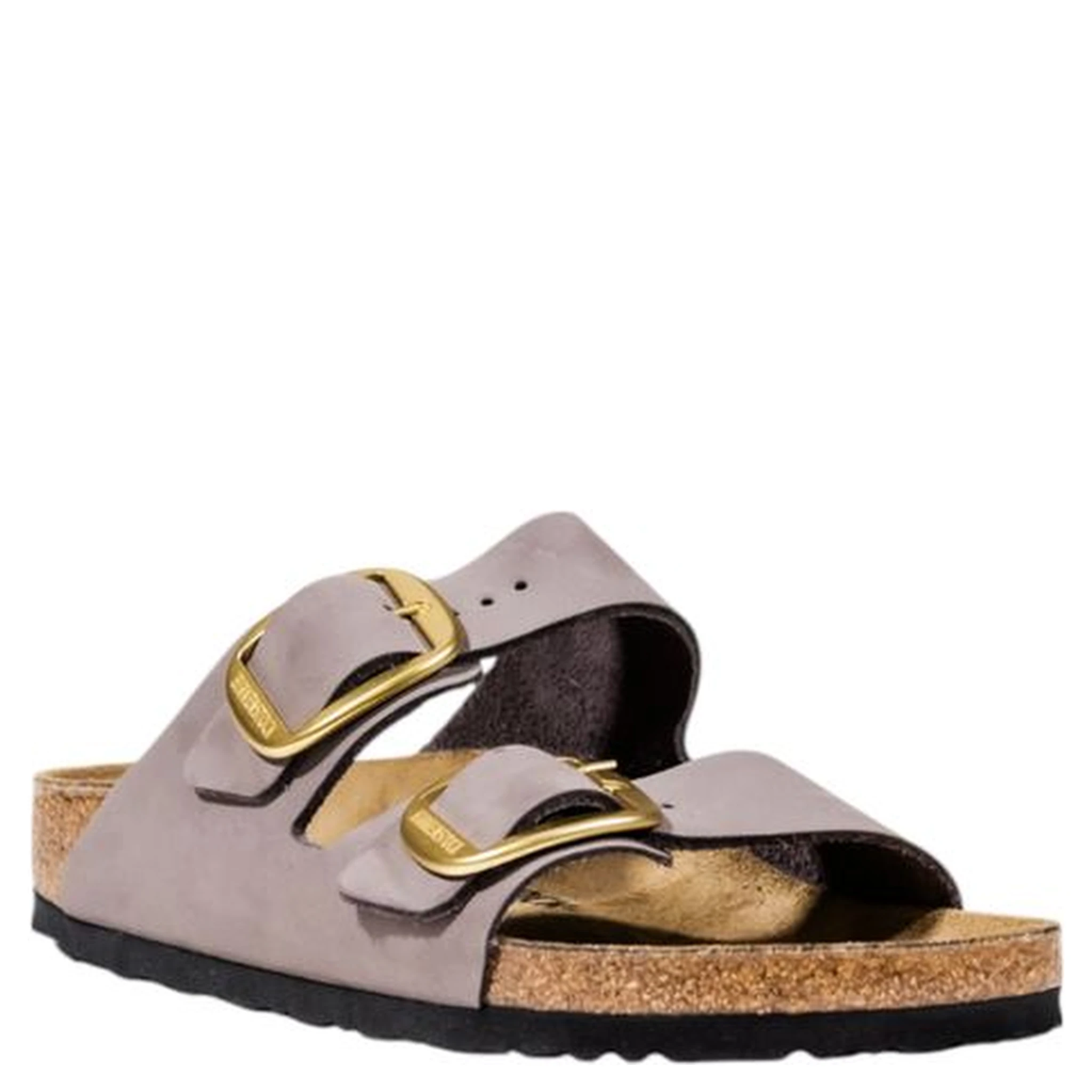 Purple Suede Leather Strap-On Sandals