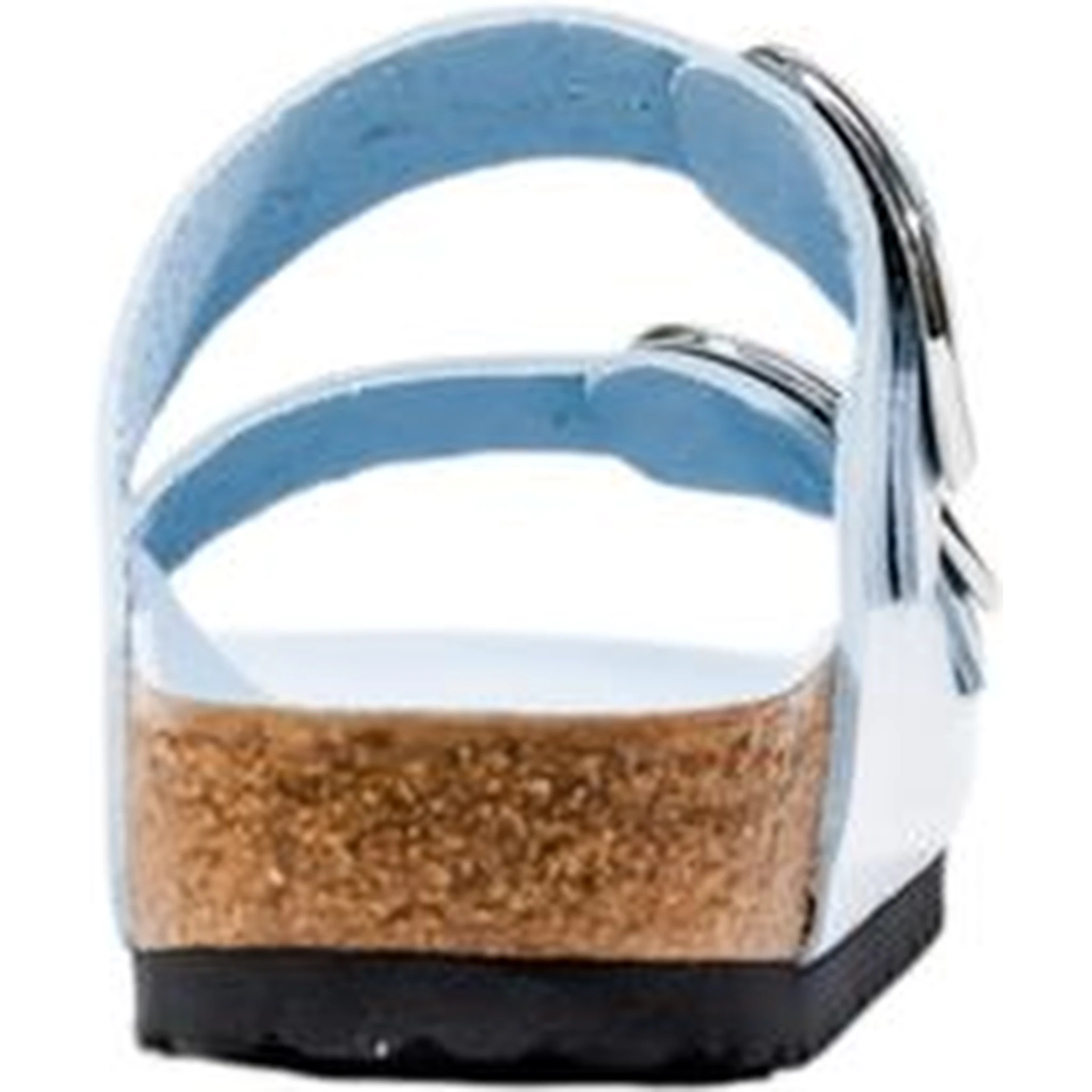 Blue Artificial Leather Slippers