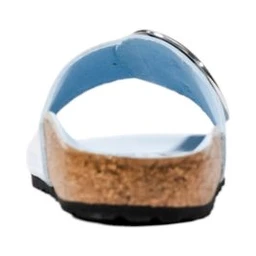 Blue Artificial Leather Flat Sandals