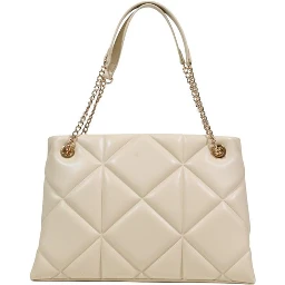 Beige Artificial Leather Handbag