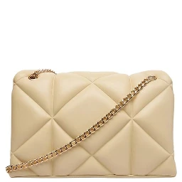 Beige Artificial Leather Handbag