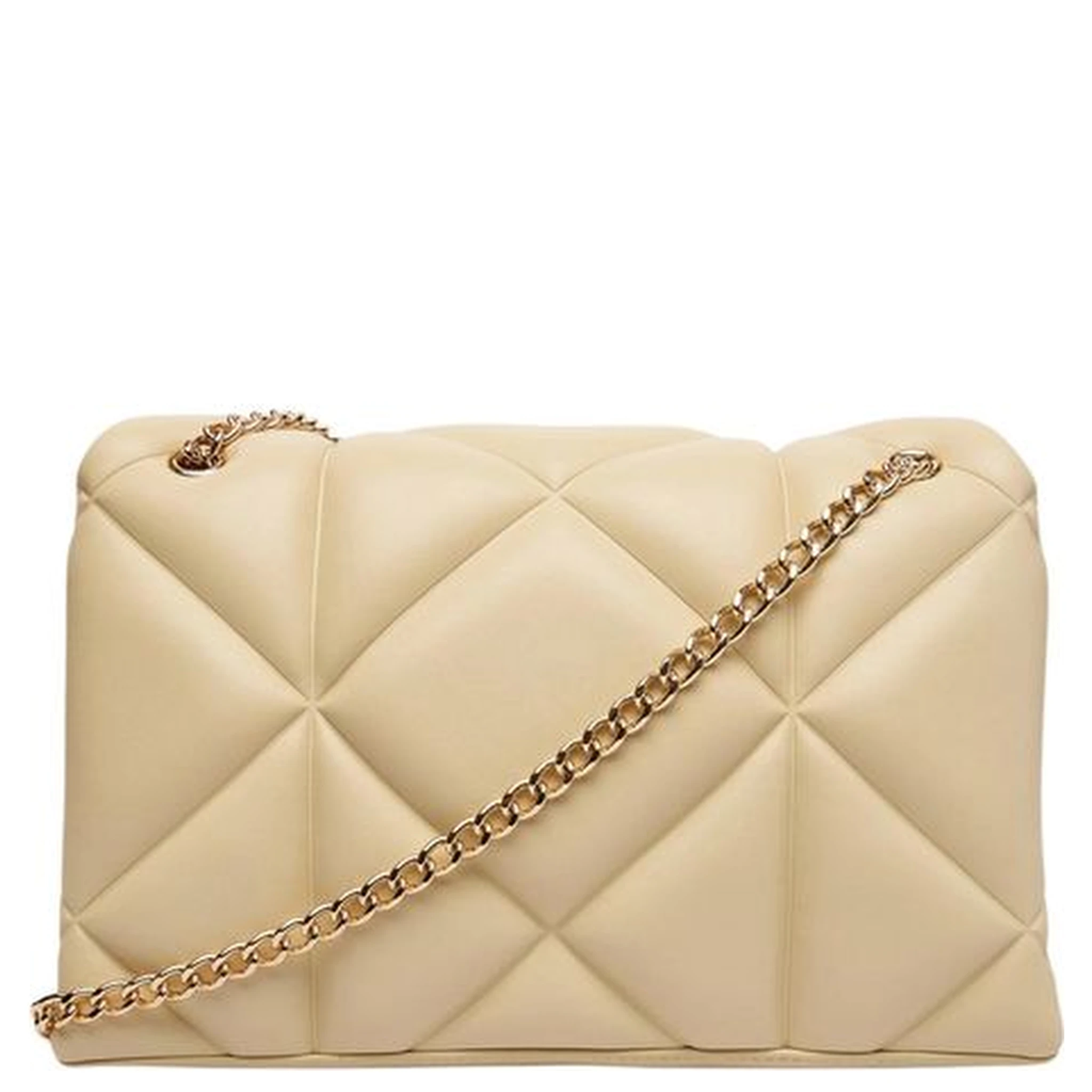 Beige Artificial Leather Handbag