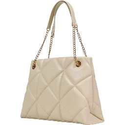 Beige Artificial Leather Handbag