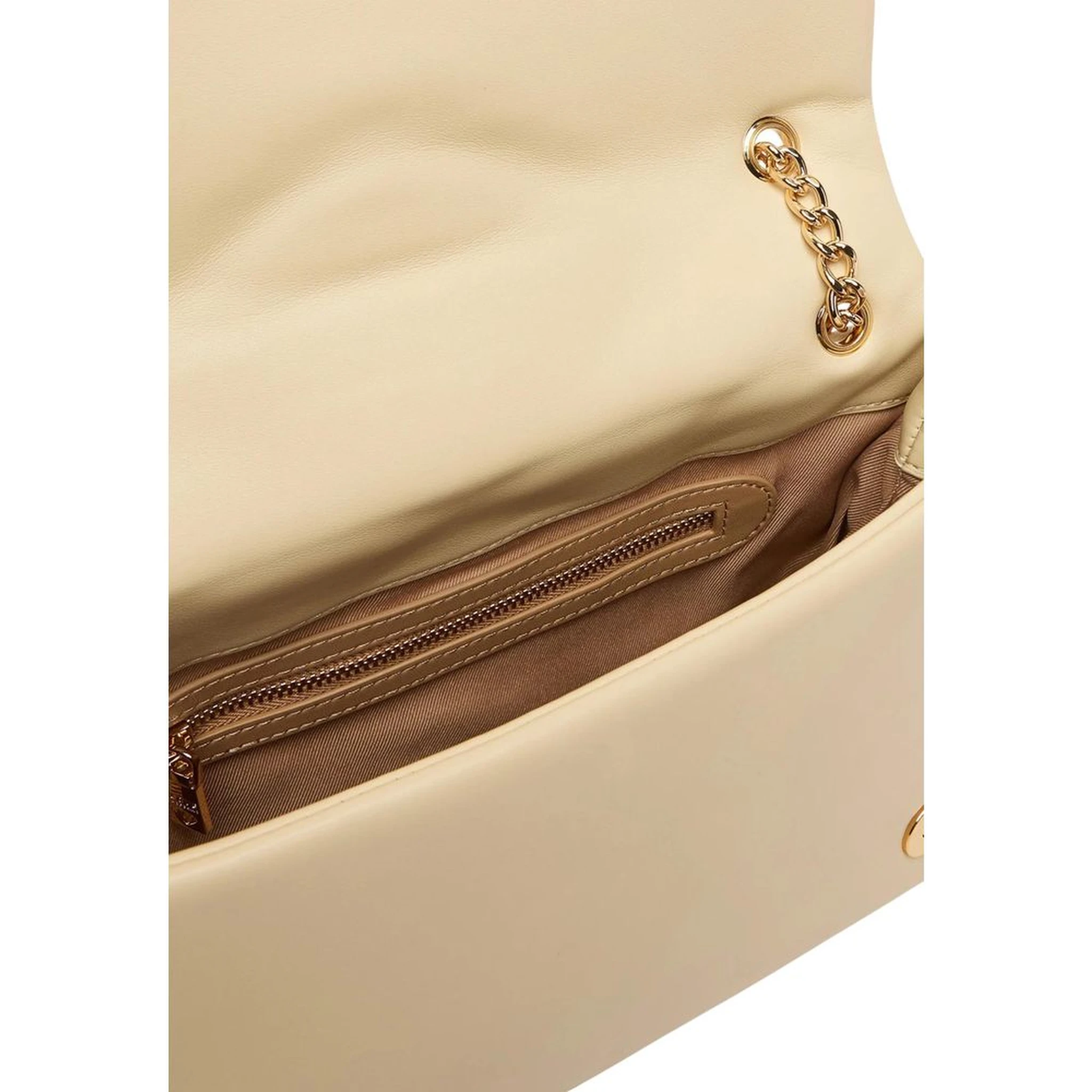 Beige Artificial Leather Handbag