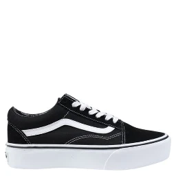 Black And White Fabric Platform Sneakers