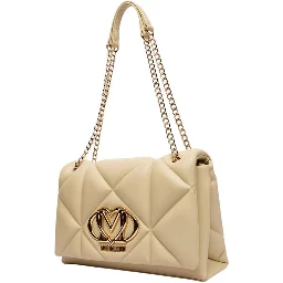 Beige Artificial Leather Handbag