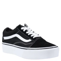 Black And White Fabric Platform Sneakers