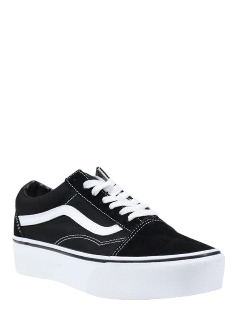 Black And White Fabric Platform Sneakers