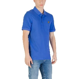 Blue Cotton Polo Shirt