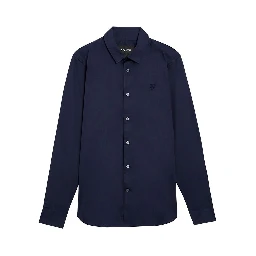 Blue Cotton Dress Shirt