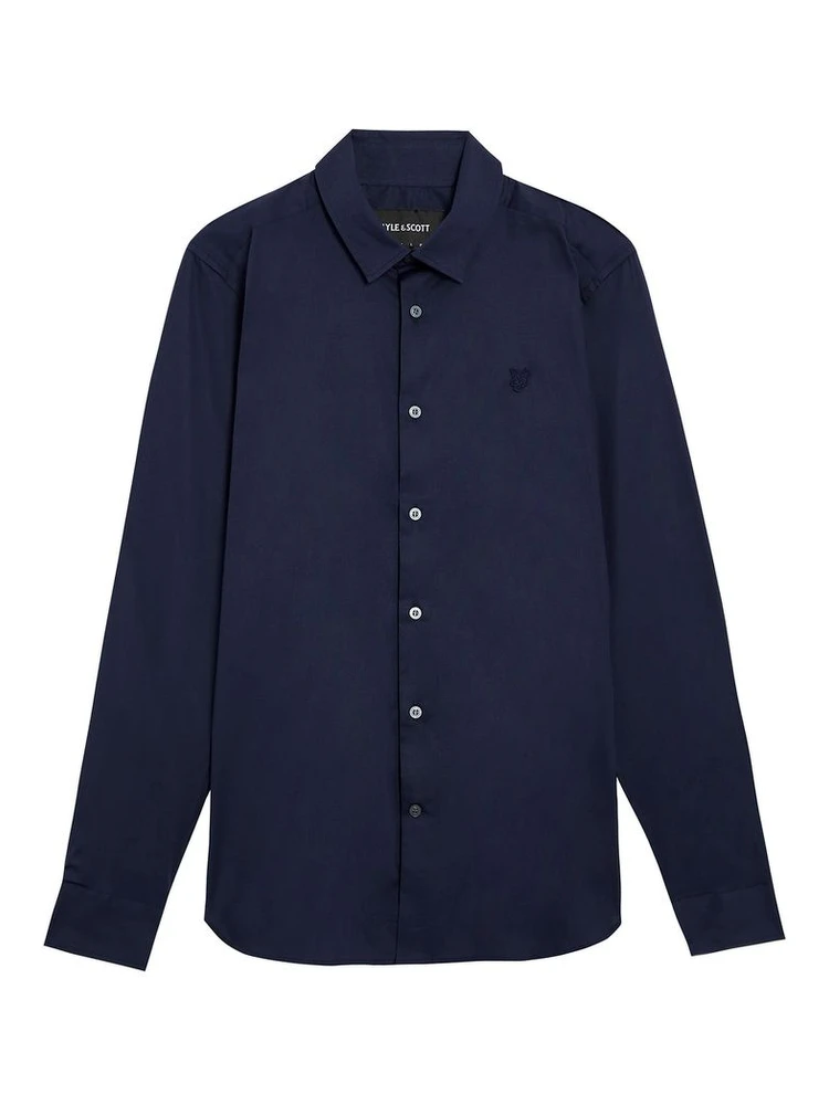 Blue Cotton Dress Shirt