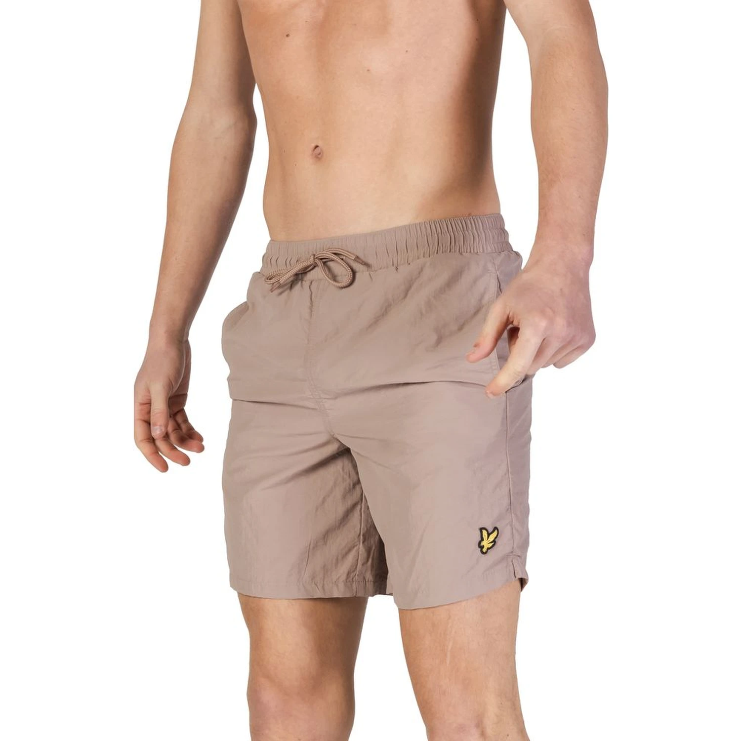 Beige Nylon Swim Shorts