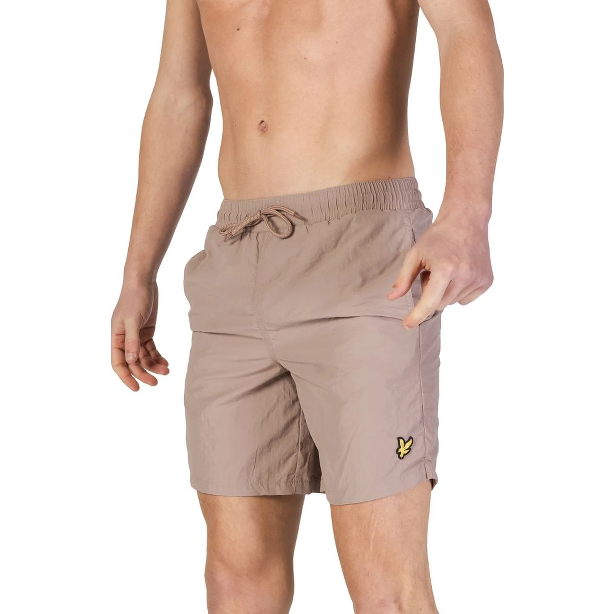 Beige Nylon Swim Shorts
