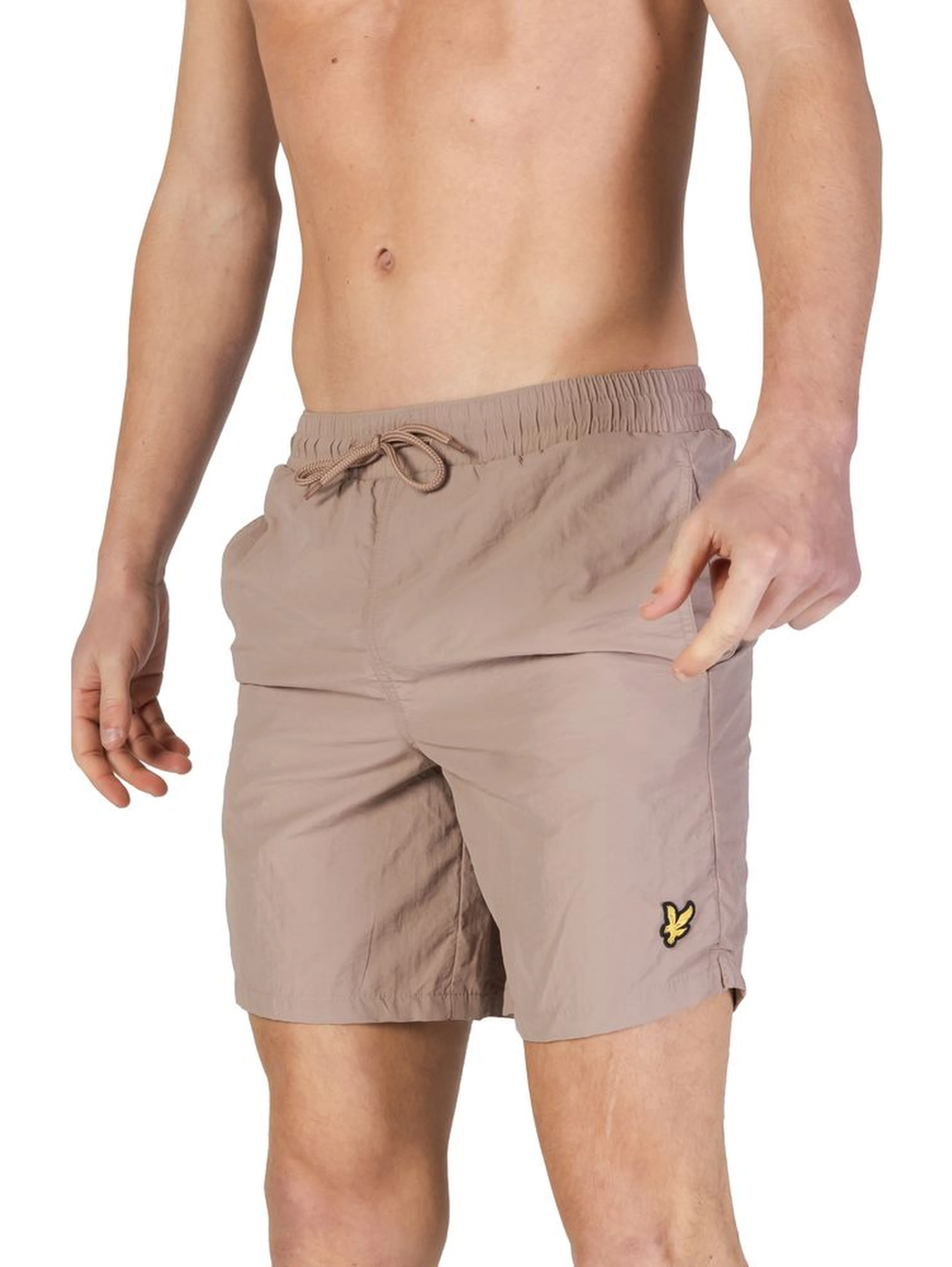 Beige Nylon Swim Shorts