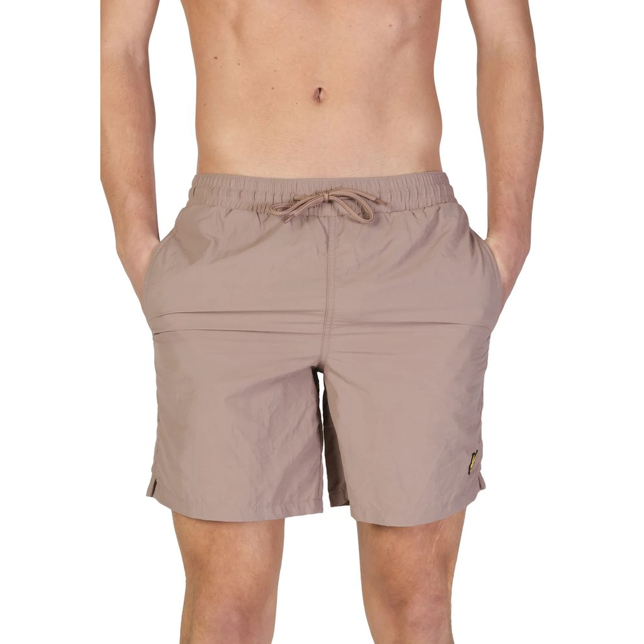 Beige Nylon Swim Shorts