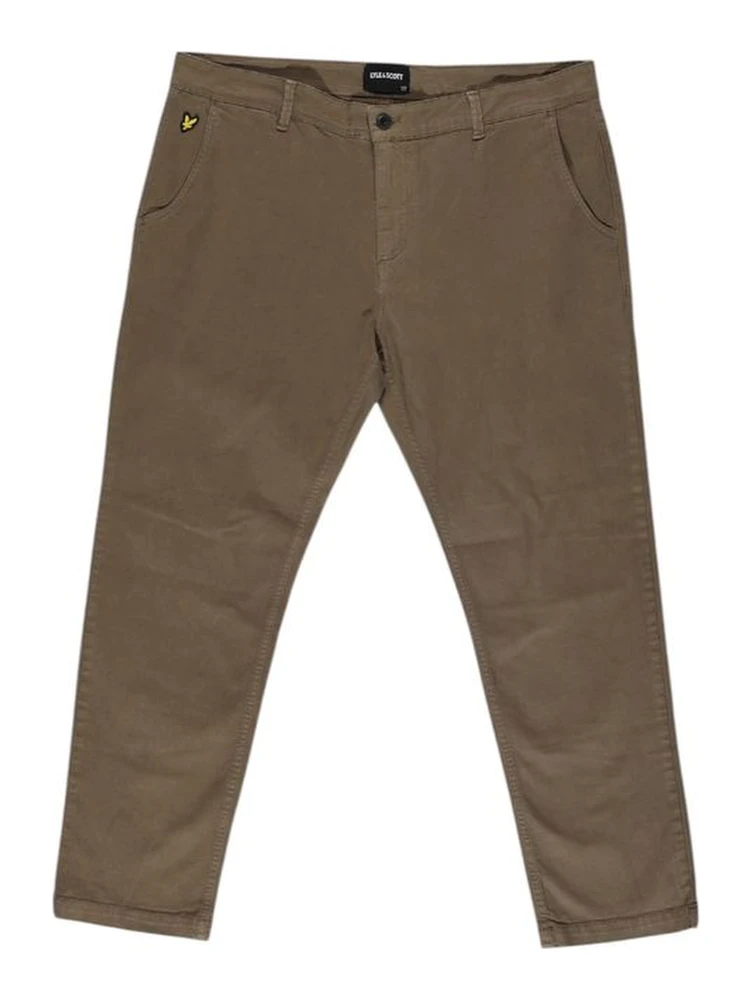 Beige Cotton Casual Pants