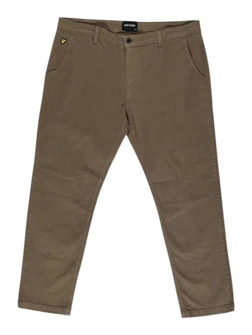Beige Cotton Casual Pants