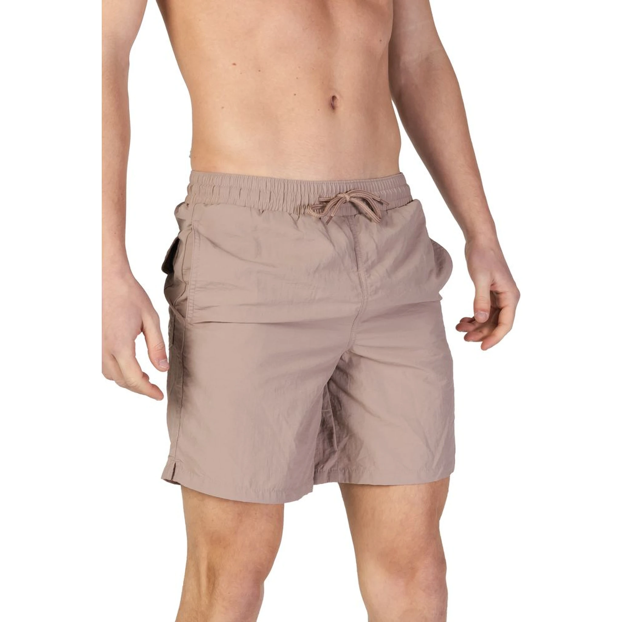 Beige Nylon Swim Shorts