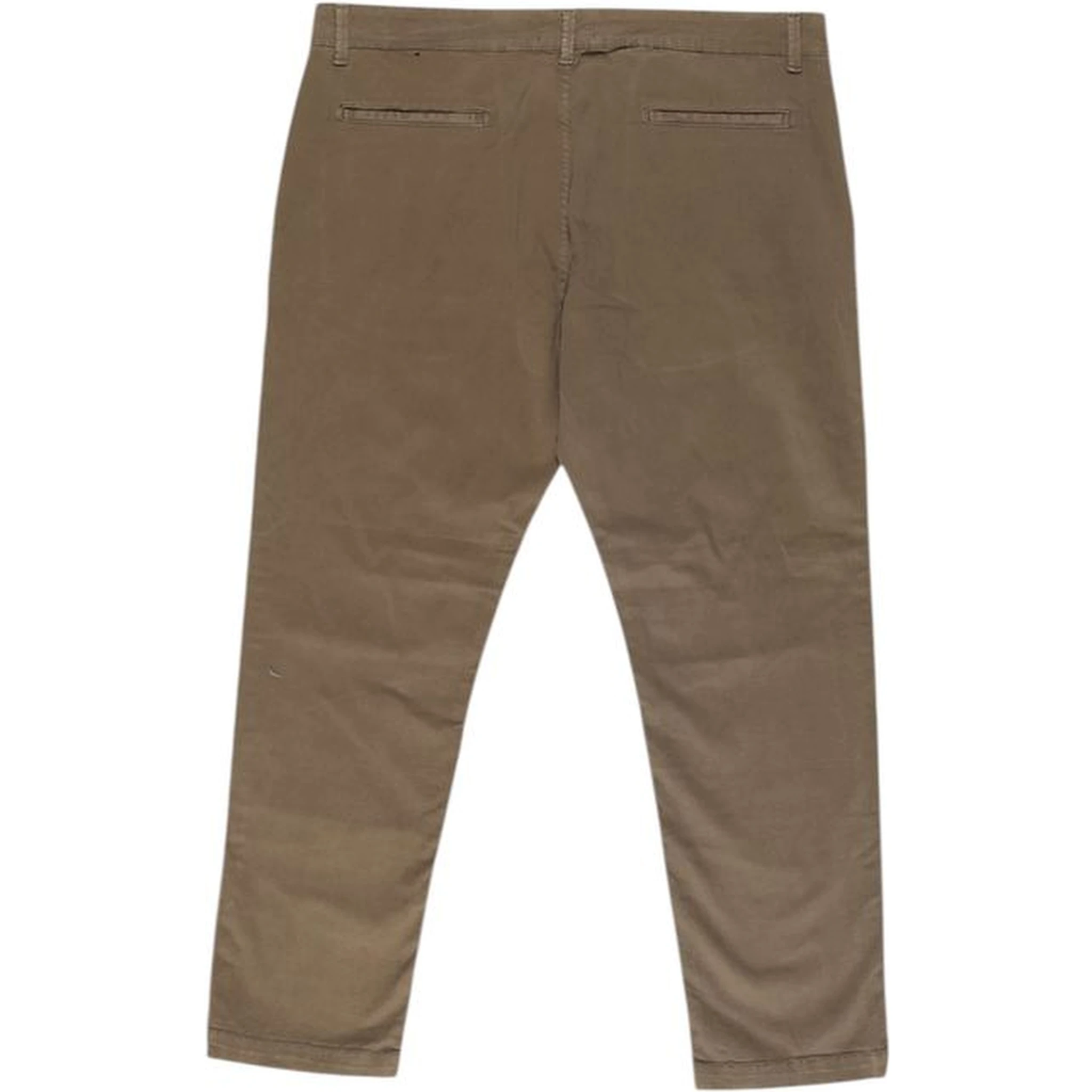 Beige Cotton Casual Pants