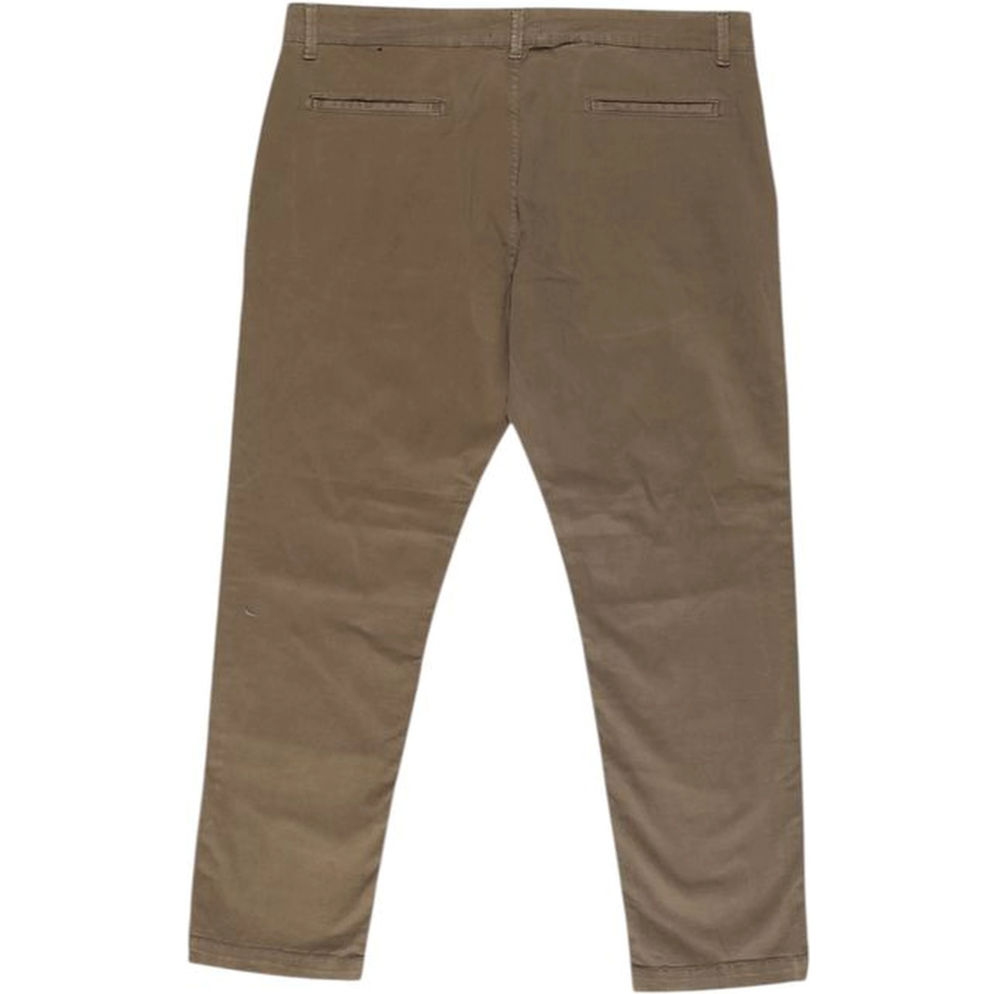 Beige Cotton Casual Pants
