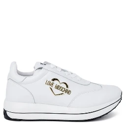 White Leather Low Top Sneakers