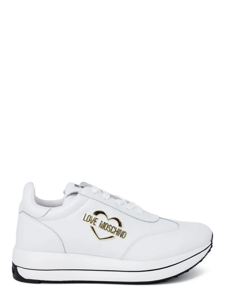 White Leather Low Top Sneakers